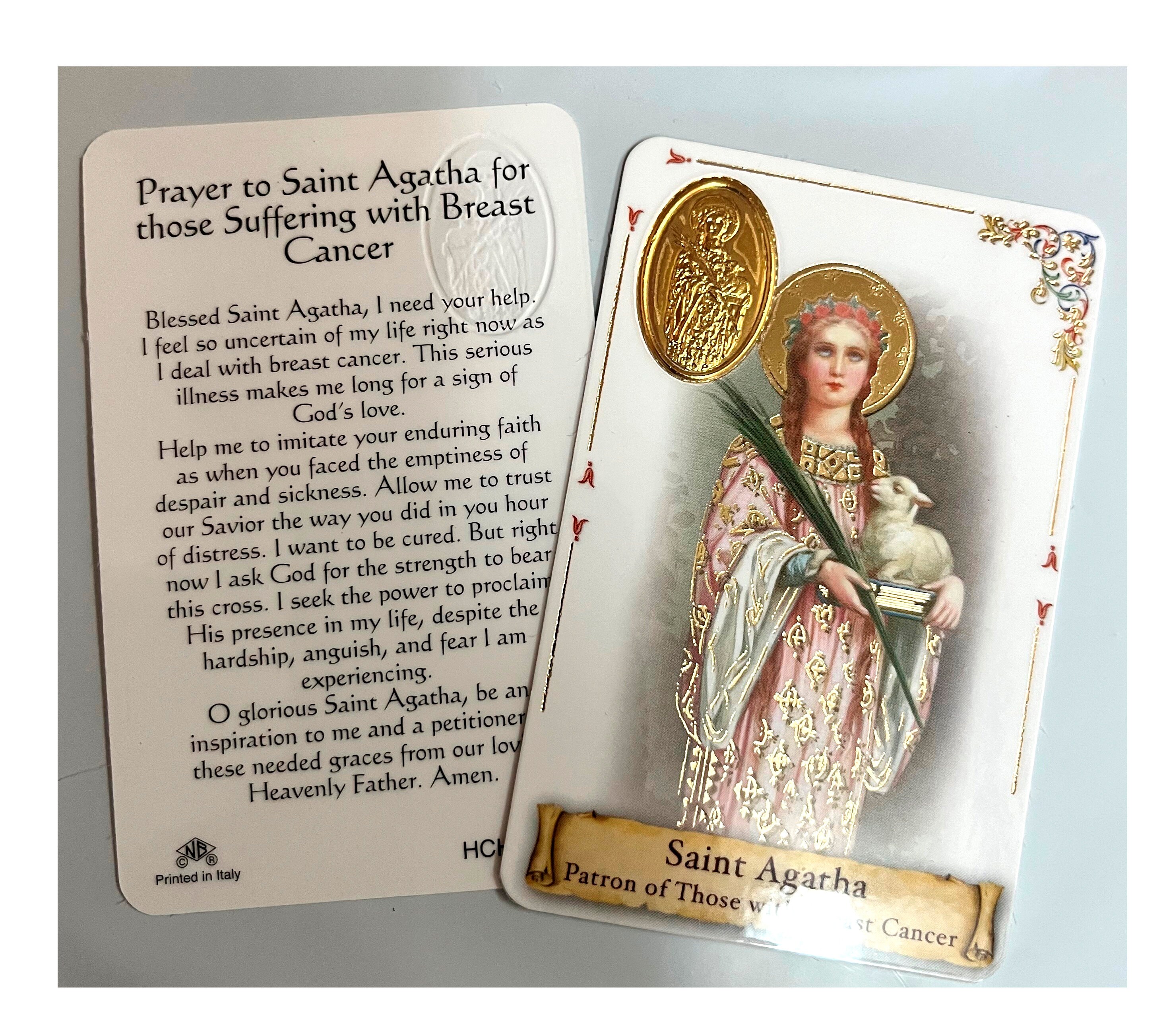 Prayer to St Agatha for Those Suffering With Breast Cancer Etsy
