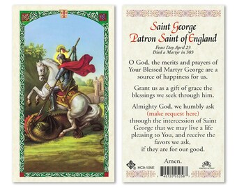ST GEORGE - Prayer To | Prayer Card