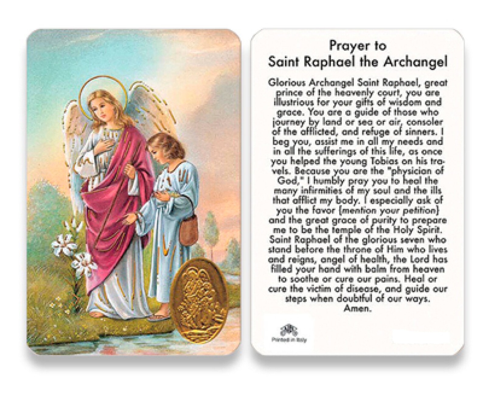 St Raphael Archangel Prayer Card Etsy