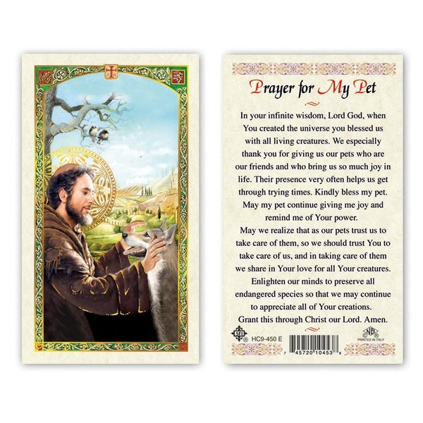 St Francis of Assisi - Prayer for My Pet | Prayer Card