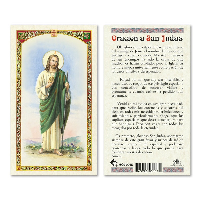 Prayer to Saint Jude. Oración a San Judas Tadeo Etsy