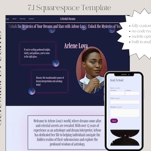 Squarespace Template, Squarespace 7.1 template, Astrology, Spiritual, Wellness, bold website, modern website, website template