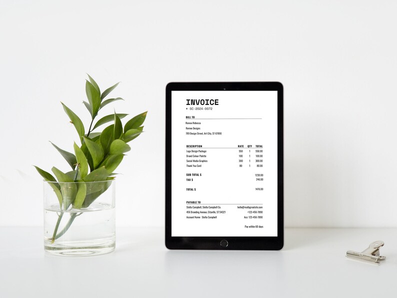 Printable Billing Template - Custom Business Invoice - Etsy