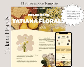 Floral Business Squarespace 7.1 Template, Modern Bold Website