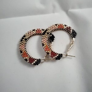 Beaded Ombre Hoop Earrings