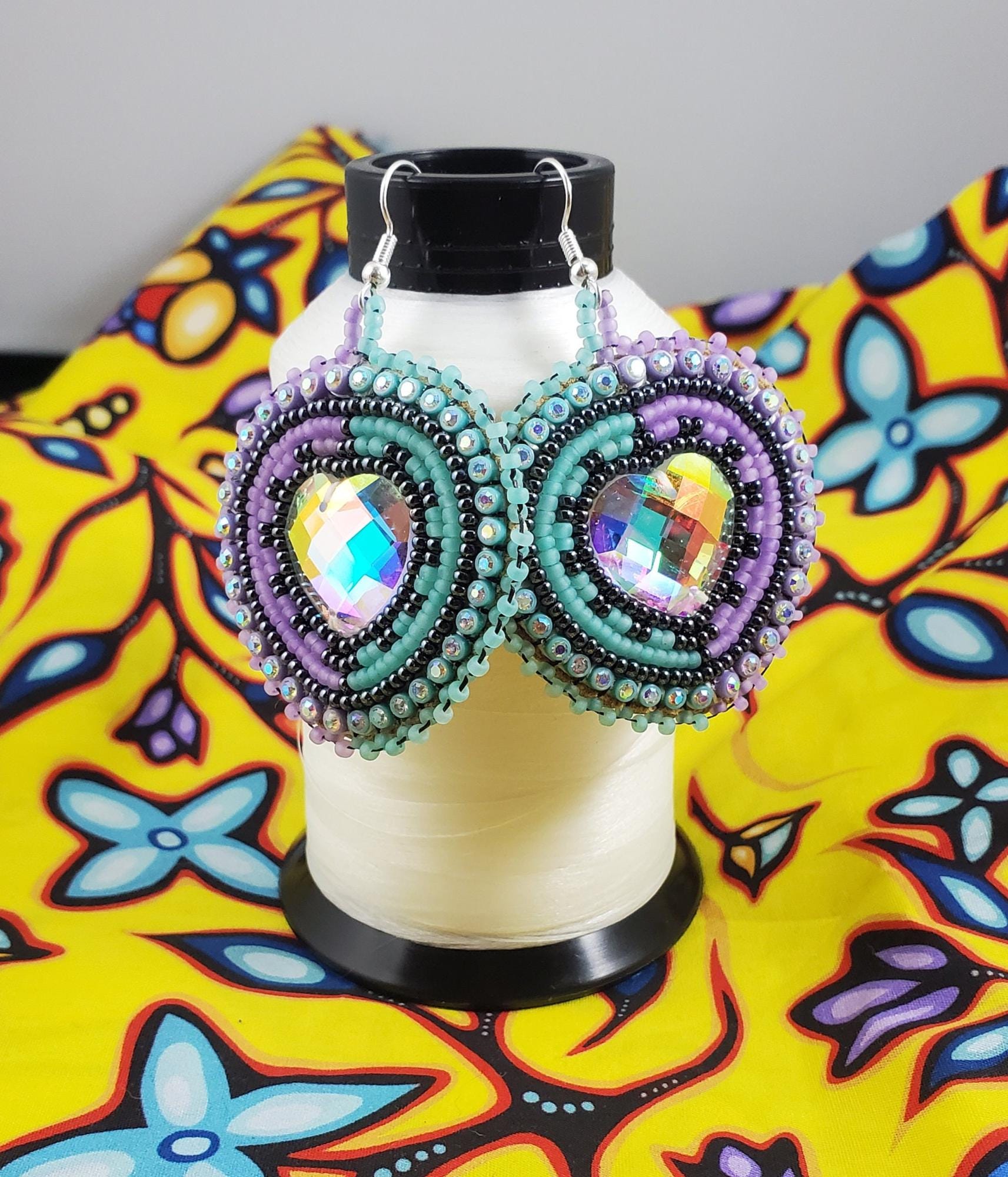 Duo Beaded Heart Earrings - Etsy