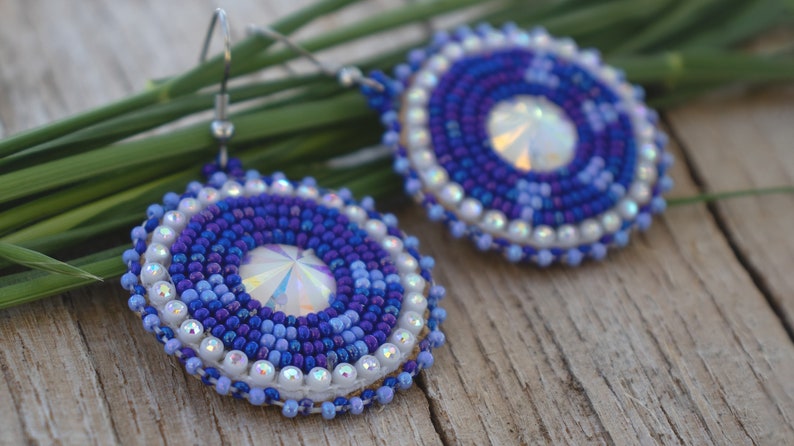 Beaded Dangle Earrings image 1