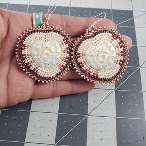 Beaded heart earrings