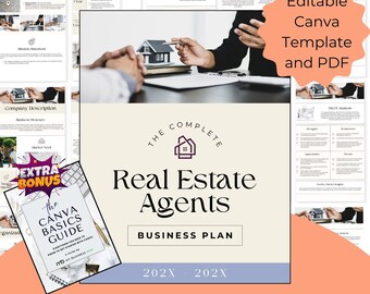 Real Estate Business Plan, Realtor Business Plan, Realtor Planner, Business Planner, Business Plan Template, Real Estate Agent, Realtor, Biz