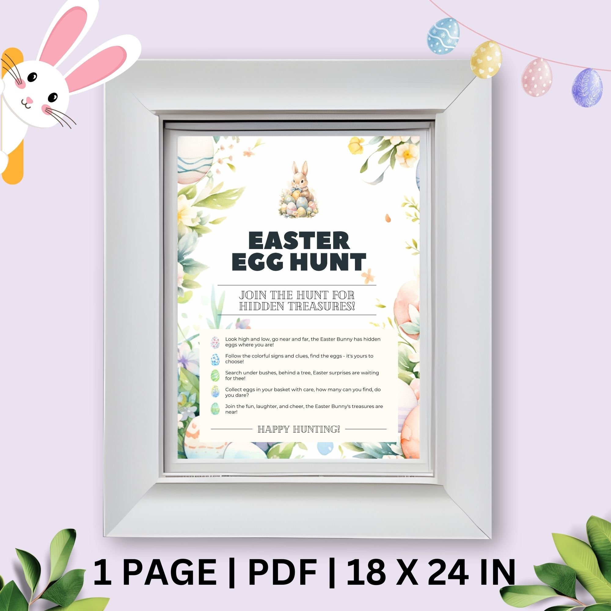 Easter Egg Hunt Sign, Easter Yard Sign, Printable Easter Sign, Easter ...