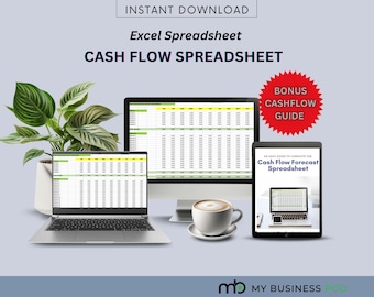 Cash Flow Forecast – Excel Spreadsheet template, Money tracker, Cashflow Prediction, Cash flow, Forecast,Excel, Money, Cash Prediction, Cash