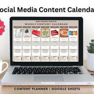 Social Media Calendar, Social Media Planner, Social Media Content Calendar, Social Media Content Planner, Content Planner, Weekly Planner SM