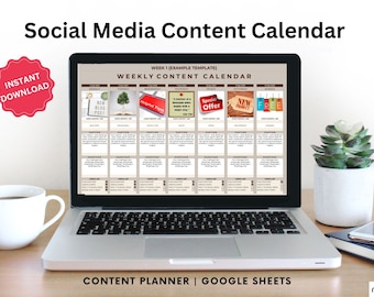 Social Media Calendar, Social Media Planner, Social Media Content Calendar, Social Media Content Planner, Content Planner, Weekly Planner SM