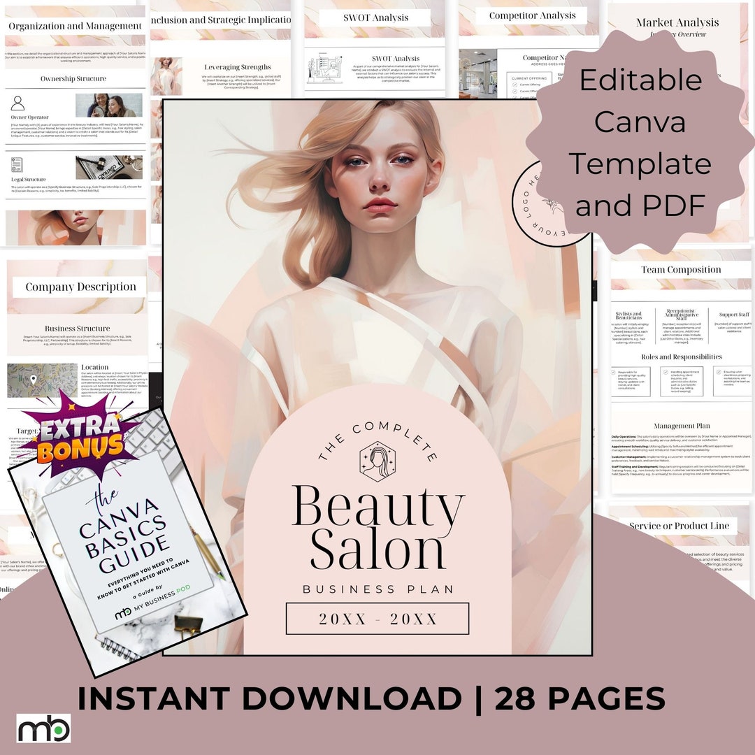 Beauty Salon Business Plan, Beauty Salon Template, Beauty Business