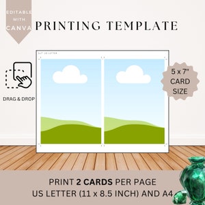 Modèle d'impression 5 x 7 pouces, impression et découpe, modèle multi-pages Canva, 5 x 7 pouces, carte vierge, mise en page, affirmation, Manifestation, lettre US A4