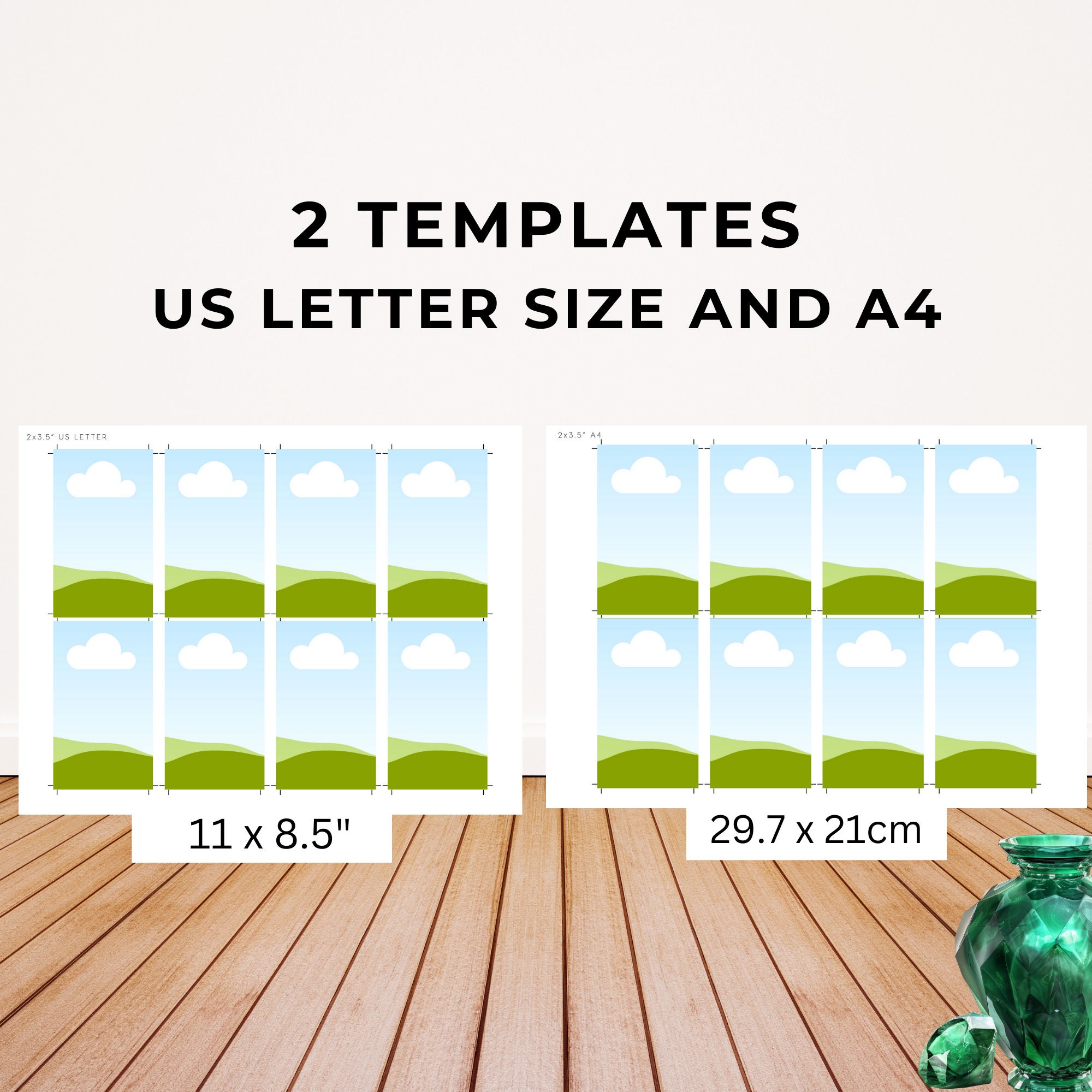 Printing Template 2 X 3.5 Inch Print and Cut Canva Multi Page Template