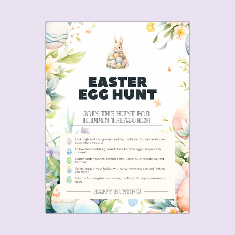 Easter Egg Hunt Sign, Easter Yard Sign, Printable Easter Sign, Easter ...