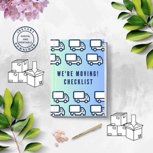Moving Checklist, Moving Planner, Moving Template, Moving Guide, Digital Moving Checklist, Printable Moving Checklist, Moving Binder, Shift