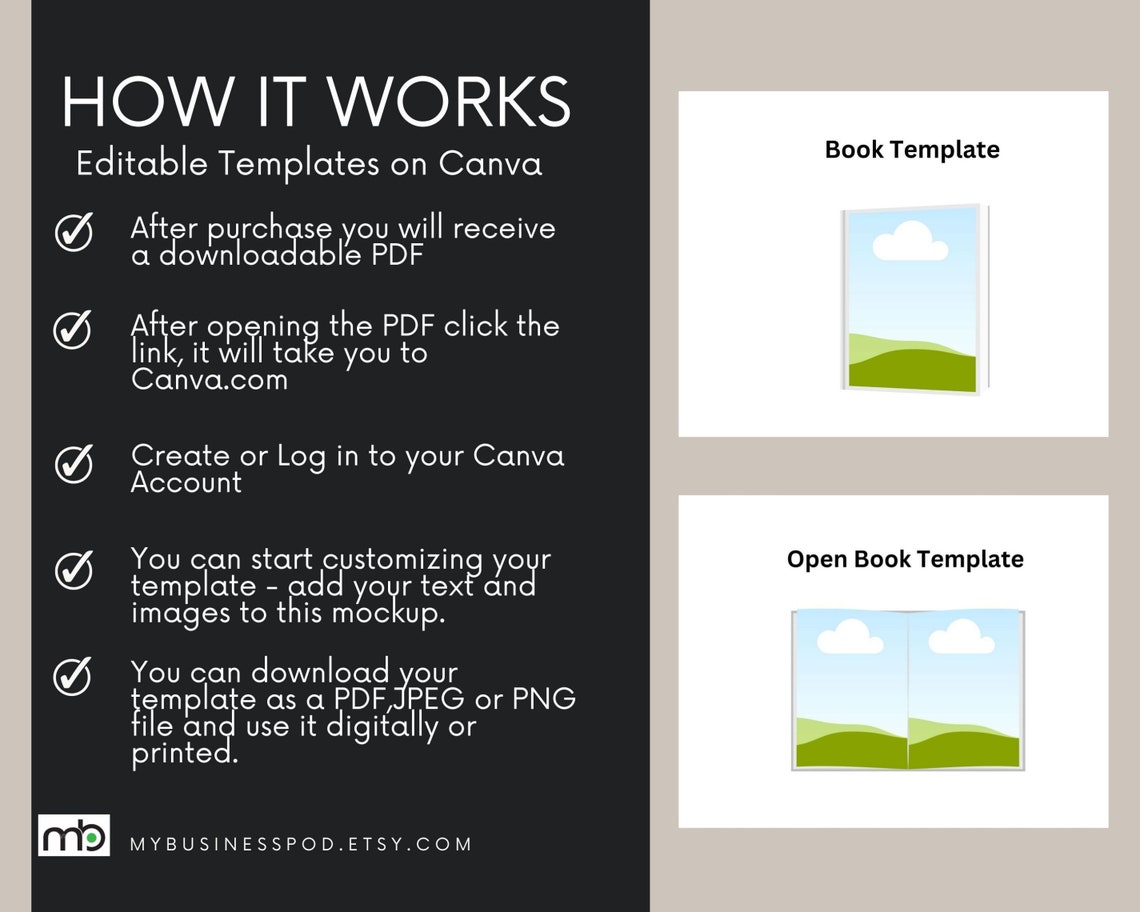 Book Template Open Book Template Canva Book and Open Book Template