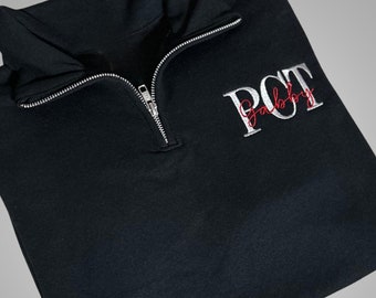 Custom embroidered PCT quarter zip with name for Patient Care Technician student graduation gift for new PCT appreciation week employee gift