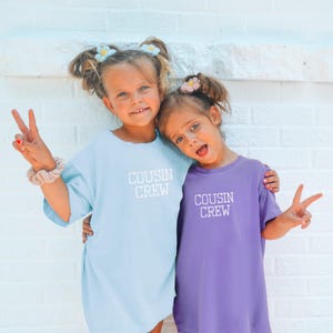 Cousin Crew Shirt Matching Family Outfit Custom Embroidered Youth Tshirt Quality Cotton Fabric Comfortable Child Clothing Vacation Ready Beach Trip Essential Cruise Wear Family Reunion Outfit Summer Holiday Matching Set Multiple Color