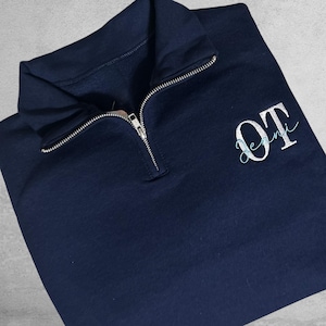 Custom embroidered occupational therapy quarter zip personalized with name OT graduation gift Occupational therapy assistant sweatshirt OTA