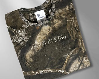Christian Camo Tshirt Custom Bible Verse Tshirt Embroidered Faith Design Religious Hunting Gift Outdoor Church Wear Prayer Warrior Gear