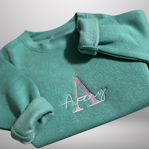 Monogram sweatshirt toddler custom embroidered initial with name toddler sweater with name personalized baby sweater with name birthday gift