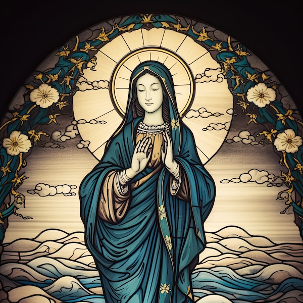 Blessed Virgin Mary, Star of the Sea, Stained Glass, Catholic