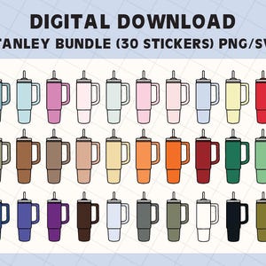Stanley Tumbler-Liebhaber-Bundle, STANLEY Silhouette für Cricut, Stanley SVG, Stanley DXF, Stanley Jpg, Stanley Png, Stanley