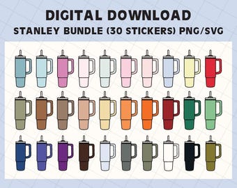 Stanley Tumbler-Liebhaber-Bundle, STANLEY Silhouette für Cricut, Stanley SVG, Stanley DXF, Stanley Jpg, Stanley Png, Stanley