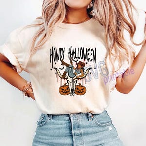 Funny Cowgirl Halloween PNG | Howdy Halloween PNG | Cowgirl Halloween | Spooky Cute Western Halloween Clipart | Country Halloween