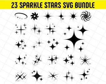 Sparkle Stars SVG Bundle, Twinkle Star Clipart, Bright Sparkles, Sparkle SVG, Stars Svg, Star Clipart, Instant Download, Cricut & Silhouette