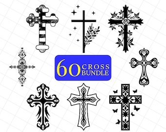 Christian Religious Cross SVG PNG Bundle, vintage cross svg, Jesus & Old Rugged Cross Svg, Cross Clipart, Silhouette, Digital Download
