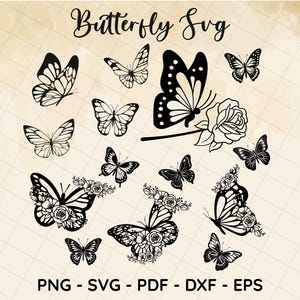Schmetterling SVG Bundle, 14 einzigartige Designs Schmetterling SVG, Schmetterling SVG, Schmetterling-Dateien für Cricut, Schmetterling Clipart, dxf, eps, pdf