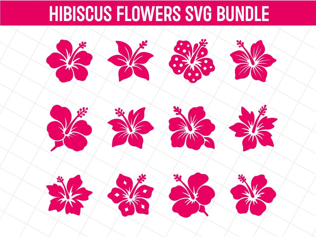 Hibiscus Flowers Svg Bundle | Hibiscus Svg, Hawaiian Flower Svg ...
