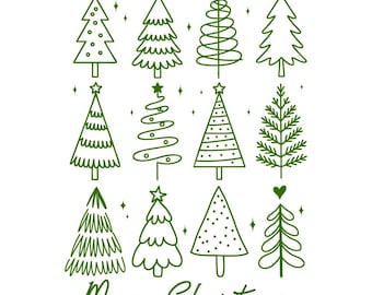 Retro Christmas Tree PNG SVG, Girly Christmas Clipart, Christmas Shirt SVG, Holiday Sublimation Digital Download