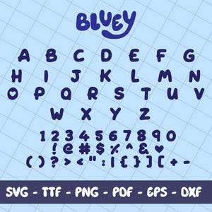 Bluey Two Fonts, Bluey SVG, Kids Font, Canva Logo, Comic Font, Canva Font, Canva Print, PNG Font, bluey font ttf, Digital Font Download