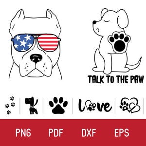 Hond svg bundel hand getrokken, poot svg, hondenliefhebber svg, praten met de poot svg, pawsitive svg, puppy svg, hond gezegden svg, hond clipart