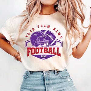 Football Team Shirt SVG: Custom Helmet & Ball Logo, Cricut Cut File (Digital Download)