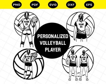 Personalized Volleyball Svg, Volleyball Girl Player Svg, Volleyball Player Svg, Volleyball Girl Svg for Cricut Volleyball Team Svg