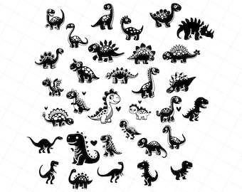 Cute Dinosaur svg bundle, dinosaur clipart, dinosaur silhouette svg, kids dinosaur svg, t-rex svg, dino svg, all in one svg, dinosaur png