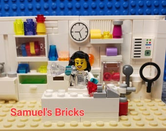 Large Lab Scientist Brick Scene – Custom Mini Set for Scientists, Engineers, and Young Innovators