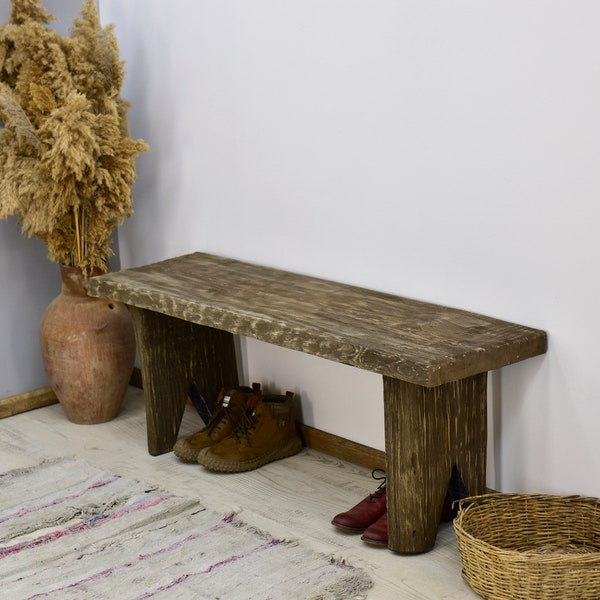 Wooden Bench for Home - Farmhouse Shoe Bench Reclaimed Wood Garden Bench Gift for Her