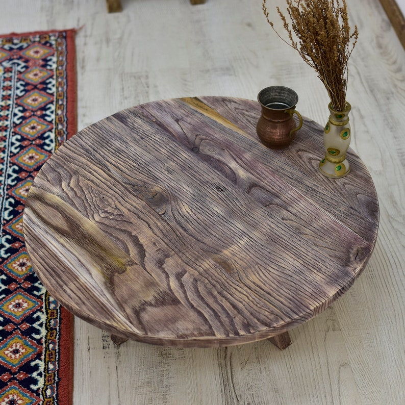 Rustic Round Coffee Table for Living Room Live Edge Side Table Etsy