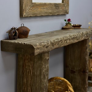 Dresser Table Rustic Table Mid Century Wood Hallway Entryway Live Edge Entryway Table Recycled Wood Gift for Women Farmhouse