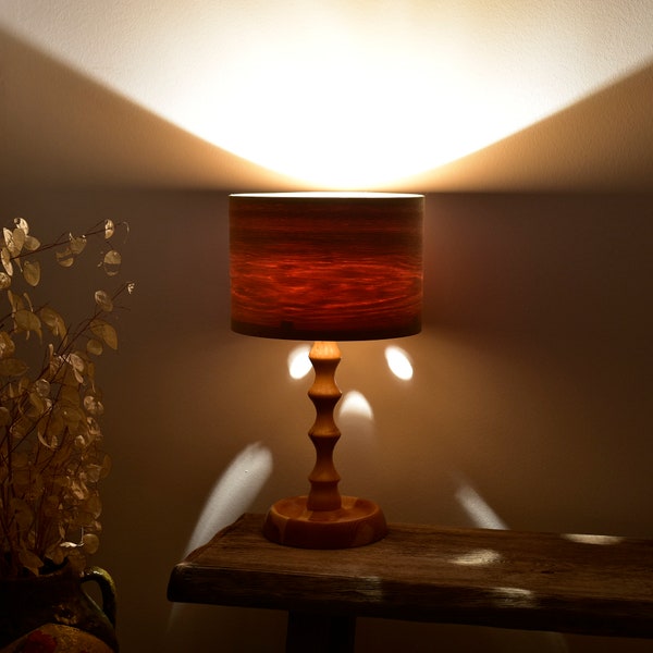 Wooden Lampshade - wooden head and trunk bedside home decor light