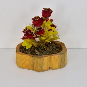 Übertopf Blume Holz Trockenblume Indoor Handgemachter Einzigartiger Blumentopf aus Holz Natürliches Dekoratives Wohndesign Einzigartiges Geschenk Blumentopfvase für Sie