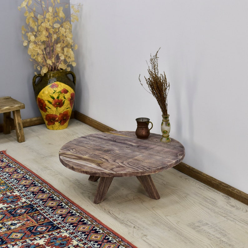 Rustic Round Coffee Table for Living Room Live Edge Side Table Etsy