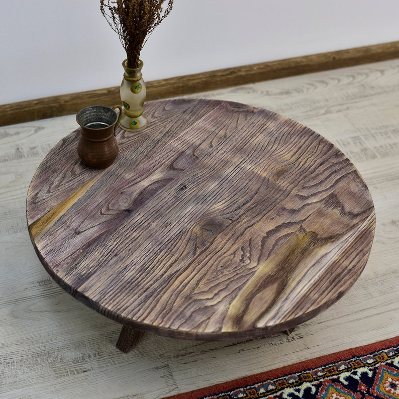 Rustic Round Coffee Table for Living Room Live Edge Side Table Etsy
